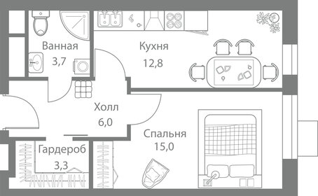 Квартира 40,8 м², 1-комнатная - изображение 1