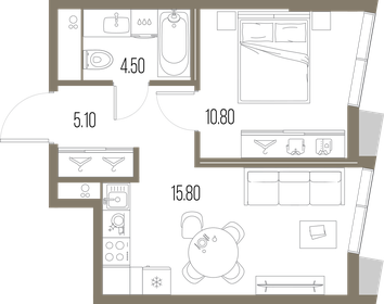 Квартира 36,2 м², 1-комнатная - изображение 1