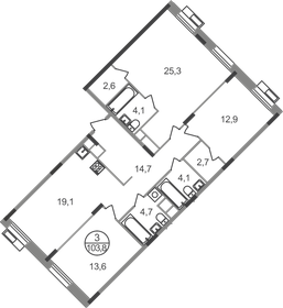 Квартира 103,8 м², 3-комнатная - изображение 1