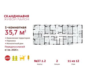 35,7 м², 1-комнатная квартира 12 597 879 ₽ - изображение 7