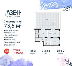 69,1 м², 2-комнатная квартира 14 950 000 ₽ - изображение 107