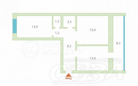 Квартира 46 м², 2-комнатная - изображение 4