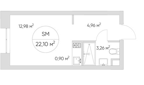 22 м², апартаменты-студия 7 800 000 ₽ - изображение 50