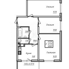 Квартира 68,8 м², 3-комнатная - изображение 4