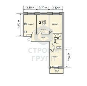 49,8 м², 2-комнатная квартира 4 400 000 ₽ - изображение 81