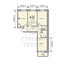 Квартира 77,1 м², 3-комнатная - изображение 2