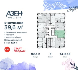 Квартира 39,6 м², 1-комнатная - изображение 2