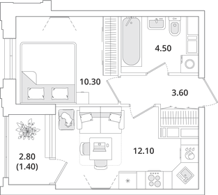 28,2 м², 1-комнатная квартира 7 950 000 ₽ - изображение 133