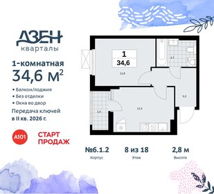 31,8 м², 1-комнатная квартира 8 800 000 ₽ - изображение 114