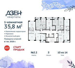 38,5 м², 1-комнатная квартира 10 200 000 ₽ - изображение 98