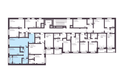 74,1 м², 2-комнатная квартира 9 559 640 ₽ - изображение 32