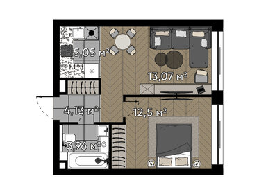 Квартира 38,7 м², 2-комнатная - изображение 1