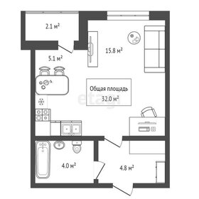 Квартира 32 м², 1-комнатная - изображение 1