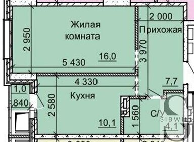41,3 м², 1-комнатная квартира 4 000 000 ₽ - изображение 1