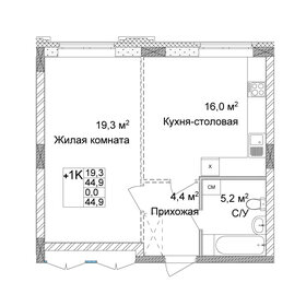 Квартира 44,9 м², 1-комнатная - изображение 1