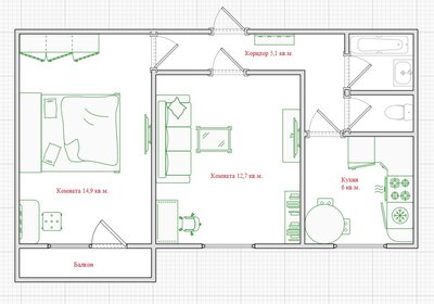 Квартира 44 м², 2-комнатная - изображение 5