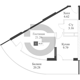 61,5 м², 1-комнатная квартира 12 000 000 ₽ - изображение 53