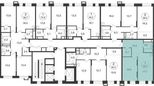 Квартира 49,3 м², 1-комнатная - изображение 2