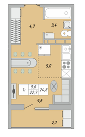 Квартира 25 м², студия - изображение 4