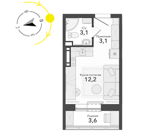 22 м², квартира-студия 3 200 000 ₽ - изображение 19