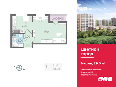 Квартира 29,6 м², 1-комнатная - изображение 1