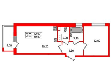 43,5 м², 1-комнатная квартира 12 661 410 ₽ - изображение 31