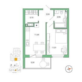 32,6 м², 1-комнатная квартира 5 500 000 ₽ - изображение 28