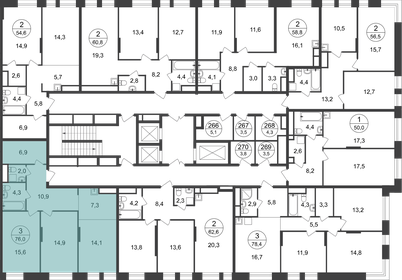 82,1 м², 3-комнатная квартира 17 600 000 ₽ - изображение 147