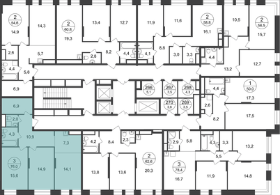 Квартира 76 м², 3-комнатная - изображение 2