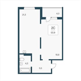 Квартира 53,9 м², 2-комнатная - изображение 1