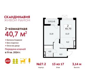 40,7 м², 2-комнатная квартира 12 180 786 ₽ - изображение 10