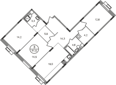 92,6 м², 3-комнатная квартира 21 297 720 ₽ - изображение 35