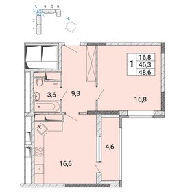 44,3 м², 1-комнатная квартира 7 641 750 ₽ - изображение 31