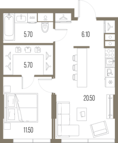 48,9 м², 1-комнатная квартира 23 931 660 ₽ - изображение 13