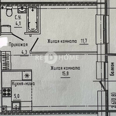 Квартира 40,9 м², 2-комнатная - изображение 1