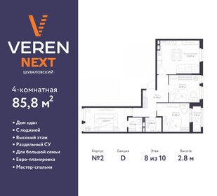 Квартира 85,8 м², 4-комнатная - изображение 1