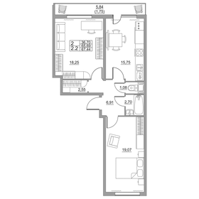 44 м², 2-комнатная квартира 8 200 000 ₽ - изображение 41