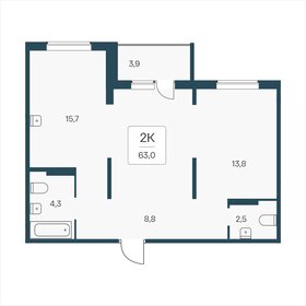 Квартира 63 м², 2-комнатная - изображение 1