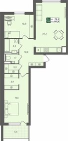 Квартира 80,8 м², 2-комнатная - изображение 1