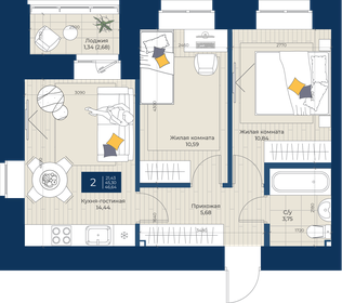 74,1 м², 3-комнатная квартира 4 800 000 ₽ - изображение 85