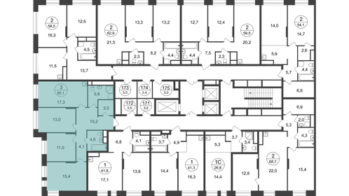 82,1 м², 3-комнатная квартира 17 600 000 ₽ - изображение 128