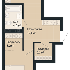 Квартира 53,7 м², 1-комнатная - изображение 2