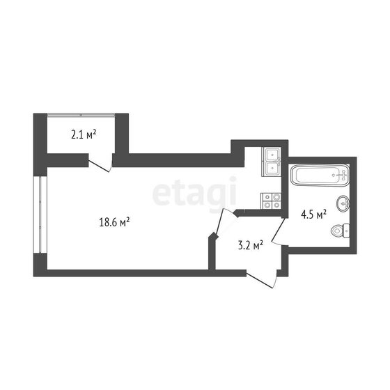 26,3 м², квартира-студия 6 700 000 ₽ - изображение 1