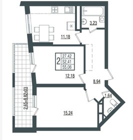 56 м², 2-комнатная квартира 7 450 000 ₽ - изображение 80