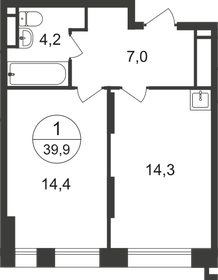 39,4 м², 1-комнатная квартира 11 100 000 ₽ - изображение 86