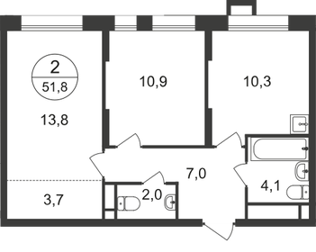 50,6 м², 2-комнатная квартира 15 290 000 ₽ - изображение 64