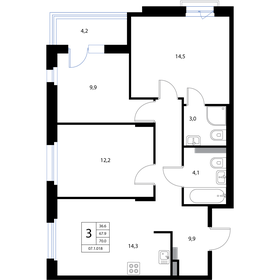 77,7 м², 4-комнатная квартира 13 209 000 ₽ - изображение 22