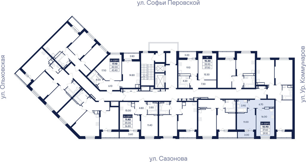Варианты планировок ЖК «Абрикос» - планировка 8