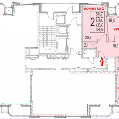 Квартира 82,1 м², 2-комнатная - изображение 2