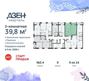 Квартира 39,8 м², 2-комнатная - изображение 2